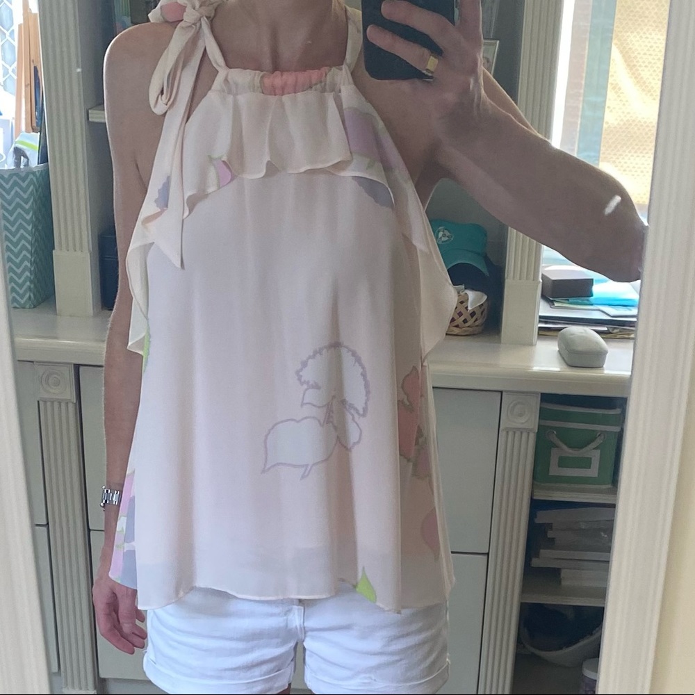 Blush pink flowy halter top